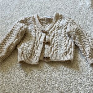 Zara Cream Cable Knit Cardigan